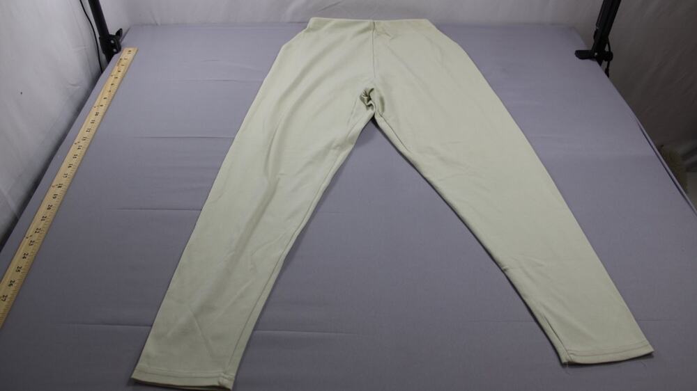 Vintage One Step Up Leggings Womens M Beige Stretch Knit Pants 1990s fabric